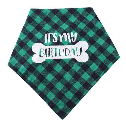 Pet Soft & Delicate Saliva Triangle Towel – Plaid Design for Dogs & Cats | Petpexi