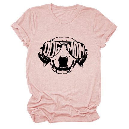 Dog Mom T-Shirt – European & American Style, Round Neck, Short Sleeve | PetPexi