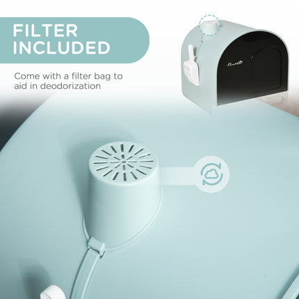 PawHut Cat Litter Box with Lid, Tray, Spoon & Strainer – Indoor Cat Toilet | www.petpexi.com