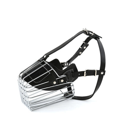 Adjustable Leather Dog Muzzle Basket with Soft Straps – Anti-Bite & Comfortable | Petpexi