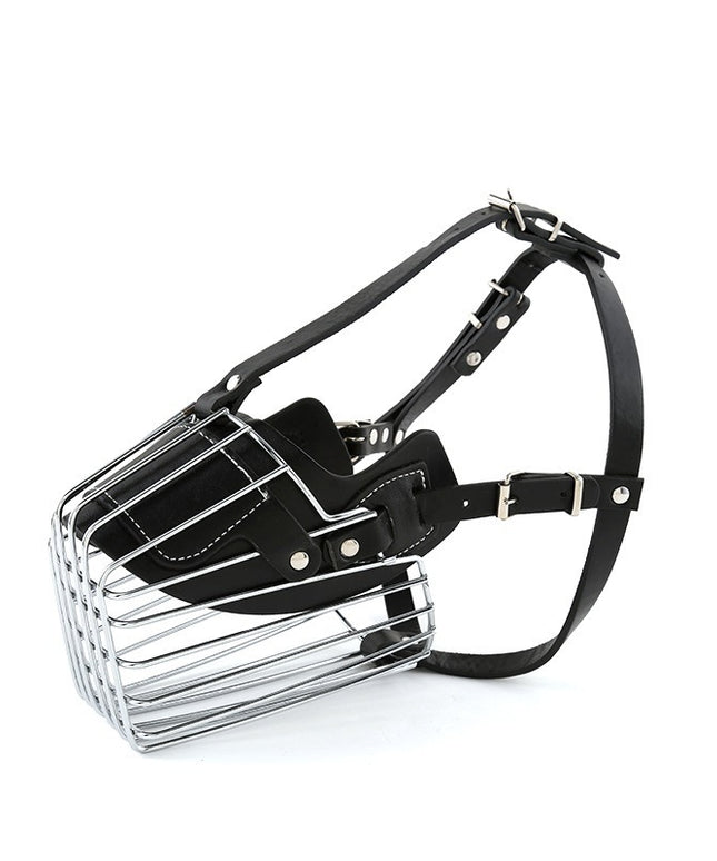 Adjustable Leather Dog Muzzle Basket with Soft Straps – Anti-Bite & Comfortable | Petpexi