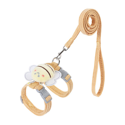 Cat Harness Leash Set – Cute Bee Plaid Adjustable Kitten Harness | Petpexi