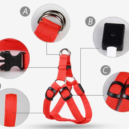 LED Luminous Dog Chest Strap – USB Rechargeable Reflective Dog Harness for Large Dogs | Petpexi