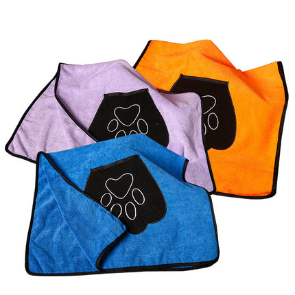 Pet Absorbent Bath Towel – Soft & Durable Blue & Purple Towel for Dogs & Cats | Petpexi
