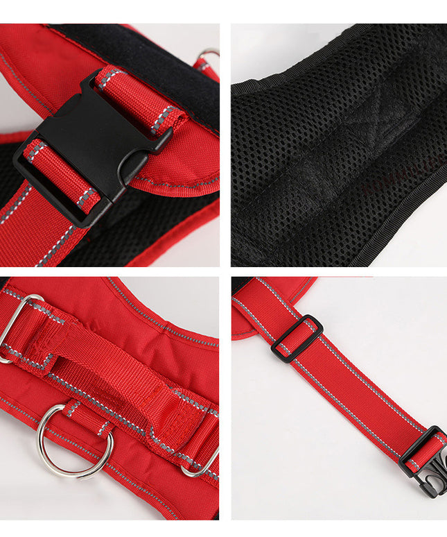 Personalized Copybook Reflective Dog Harness Adjustable Chest Strap - petpexi.com