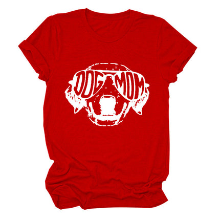 Dog Mom T-Shirt – European & American Style, Round Neck, Short Sleeve | PetPexi