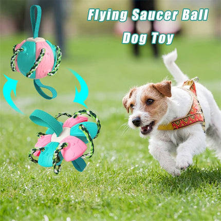 Interactive Dog Football Soccer Ball - Transforming Fetch & Tug Toy