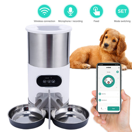 Smart APP Pet Feeder for Cats & Dogs – Automatic Food Dispenser with Stainless Steel Bowl, Voice Recording & Timer | Free USA Shipping | petpexi.com
