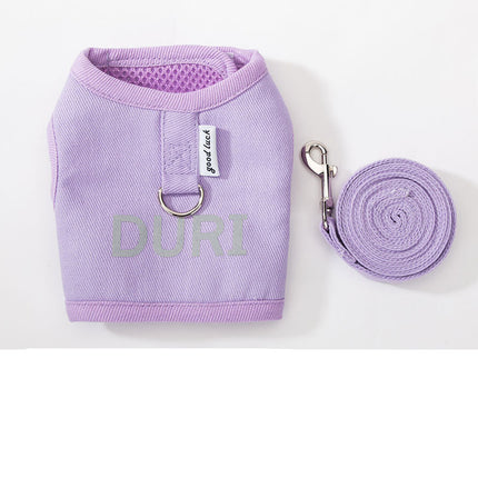 New Dog Harness and Leash Set – Woven Fabric Plaid Puppy & Cat Vest | Petpexi