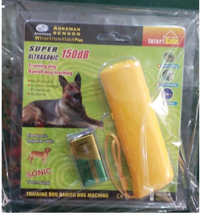 3-in-1 Ultrasonic Dog Training Device with LED Flashlight – Anti-Bark & Repeller
