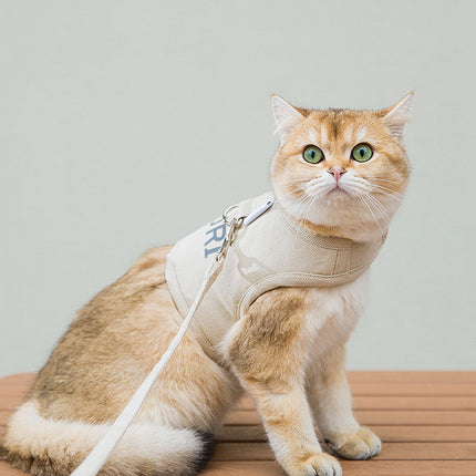 New Dog Harness and Leash Set – Woven Fabric Plaid Puppy & Cat Vest | Petpexi