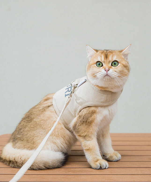 New Dog Harness and Leash Set – Woven Fabric Plaid Puppy & Cat Vest | Petpexi