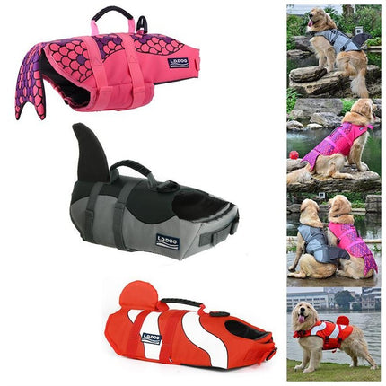 Shark & Mermaid Dog Life Jacket – Stylish Pet Swim Safety Vest | Petpexi