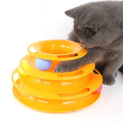 Interactive Four-Layer Cat Turntable Ball Tower – Fun & Durable | PetPexi