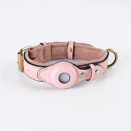 Tracker GPS Protective Case Pet Dog Anti-Lost Collar – Premium Leather AirTag Holder