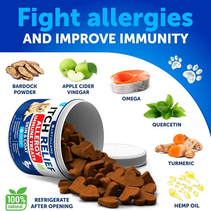 Dog Allergy Relief Chews - Itch Relief & Immune Support, 180 Duck-Flavored Soft Treats