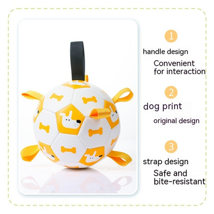 Interactive Dog Football Toy - Durable Pet Training Ball with Cute Prints