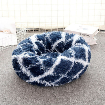 Round Plush Winter Cat & Dog Bed – Soft Fluffy Nest Pad in Multiple Sizes