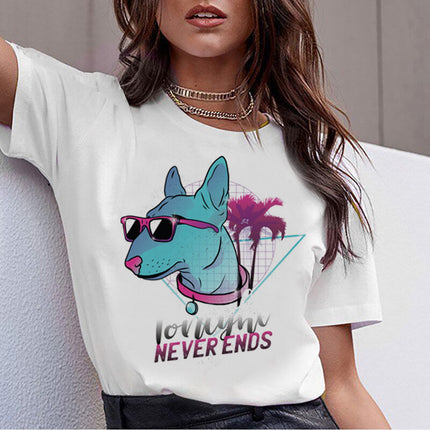 Kawaii Dog Digital Print T-Shirt – Cute Streetwear Tee | PetPexi