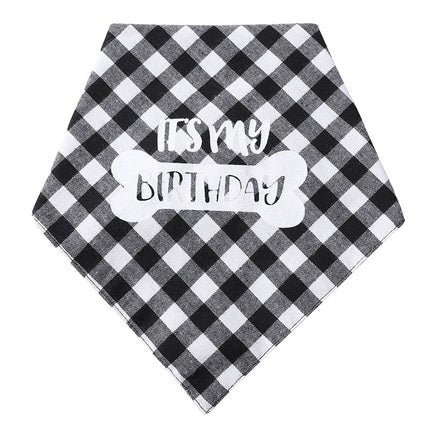 Pet Soft & Delicate Saliva Triangle Towel – Plaid Design for Dogs & Cats | Petpexi