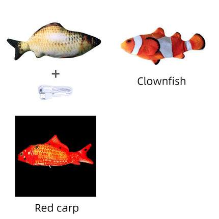 Electric Jumping Fish Cat Toy (No Catnip) – USB Rechargeable Interactive Plush | Petpexi