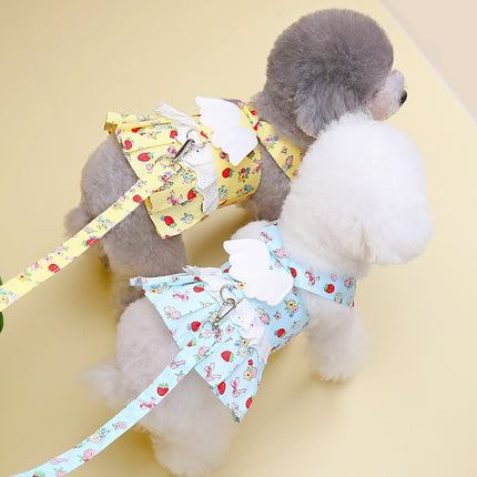 Princess Dog Dress with Leash Buckle – Cute Cotton Pet Outfit | Petpexi