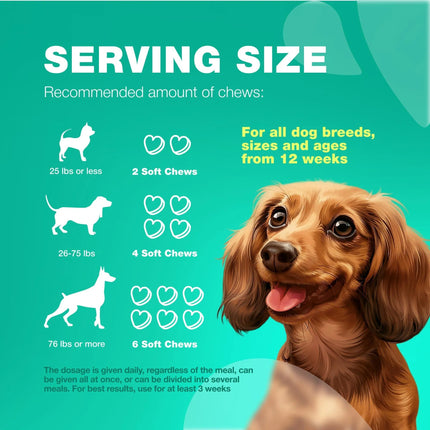 Probiotics For Dogs | Gut Health, Immunity, Yeast Balance & Itchy Skin Relief | 180 Duck-Flavored Chews | Free Shipping to USA | High Quality by Chewia