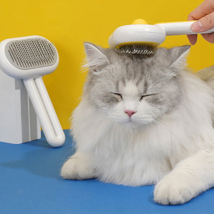Pet Grooming Brush for Cats & Dogs – Stainless Steel Shedding Comb with Massage & Easy Clean | Petpexi