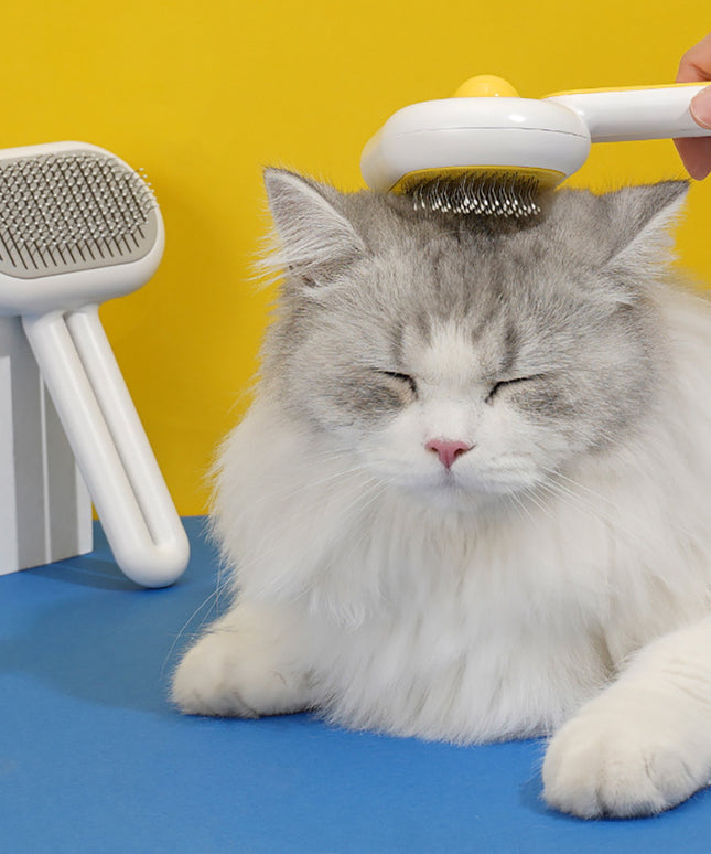 Pet Grooming Brush for Cats & Dogs – Stainless Steel Shedding Comb with Massage & Easy Clean | Petpexi