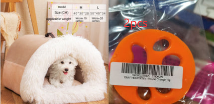 Cozy Portable Dog & Cat Nest – Warm, Plush, Foldable Bed for Autumn & Winter