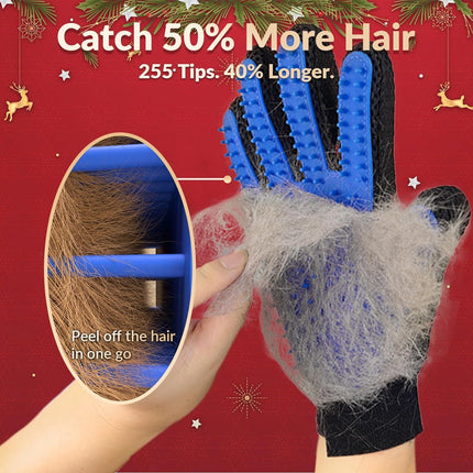 Upgrade Pet Grooming Gloves for Cats, Dogs & Horses – Gentle Shedding & Hair Remover Mittens | Petpexi