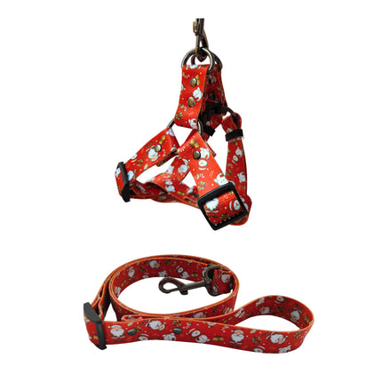 Christmas Dog Harness and Leash Set | Holiday Pet Collar Chest Strap – www.petpexi.com