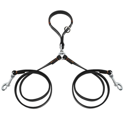 2-Way Leather Dog Leash - Hands-Free, Tangle-Free - petpexi.com