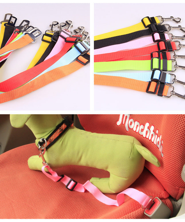 Vehicle Pet Seat Belt Dog Leash - Adjustable, Heavy-Duty for Safe Travel - petpexi.com