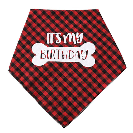 Pet Soft & Delicate Saliva Triangle Towel – Plaid Design for Dogs & Cats | Petpexi