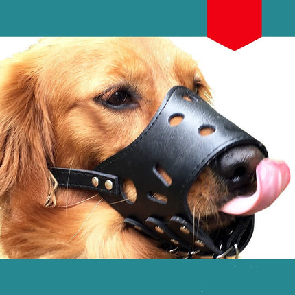 Adjustable Leather Dog Muzzle – Secure Bite-Proof Muzzle for Small & Large Dogs | Petpexi