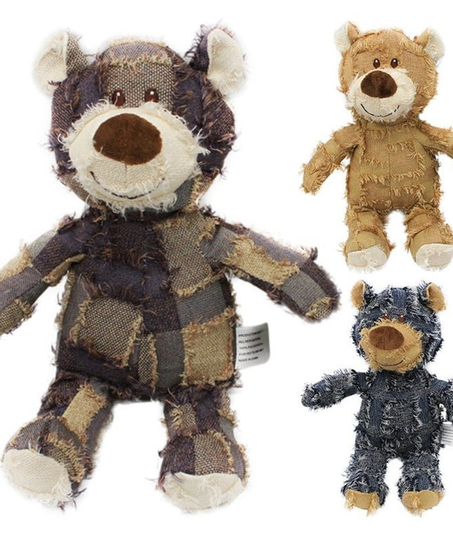 Cute Bear-Shaped Plush Squeak Toy for Dogs and Cats - High-Quality Molar Chew Toy from Petpexi