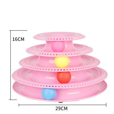Interactive Four-Layer Cat Turntable Ball Tower – Fun & Durable | PetPexi