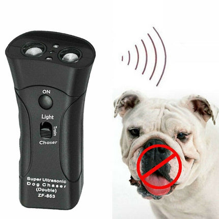 3-in-1 Ultrasonic Dog Training Device with LED Flashlight – Anti-Bark & Repeller