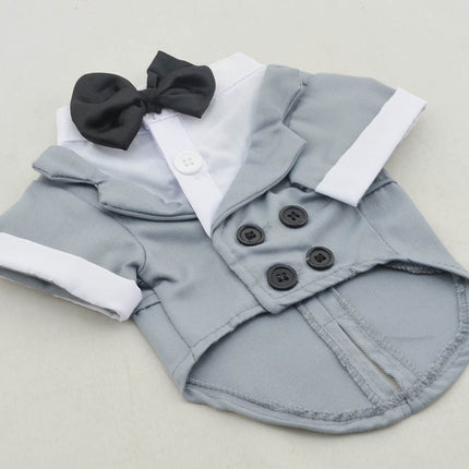 British Style Dog Suit with Bow Tie – Formal Cotton Outfit for Big Dogs | Petpexi