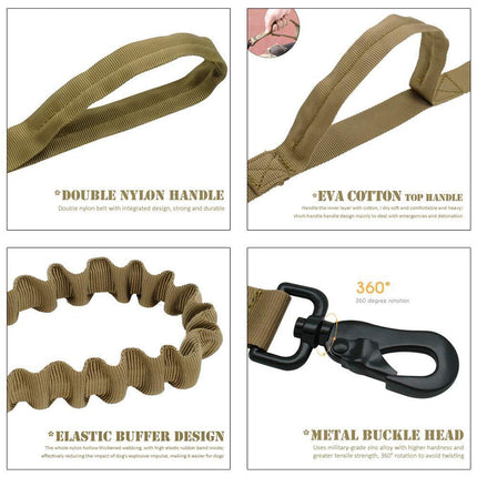 Tactical Training Dog Leash with 2 Control Handles - petpexi.com