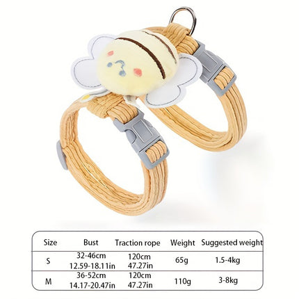 Cat Harness Leash Set – Cute Bee Plaid Adjustable Kitten Harness | Petpexi