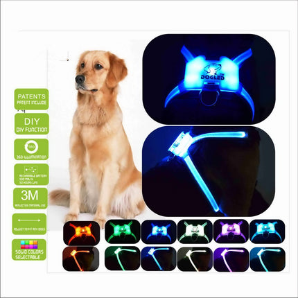 LED Luminous Anti-lost Anti-car Accident Warning Flashing Dog Harness - petpexi.com