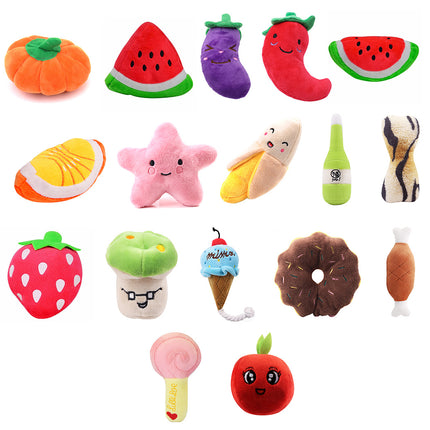 Gooddog Plush Dog Toys – Interactive Fruit & Cartoon Chew Toys Set | www.petpexi.com