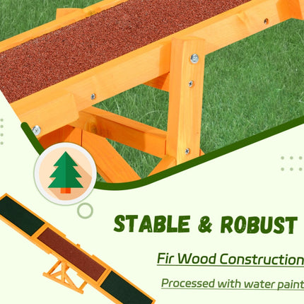 Wooden Dog Agility Seesaw – Weather Resistant 71" Exercise & Training Equipment