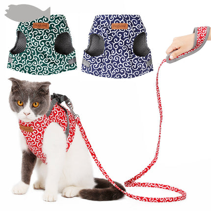 Japanese Style Cat Vest Harness with Traction Rope – Adjustable & Durable | Petpexi