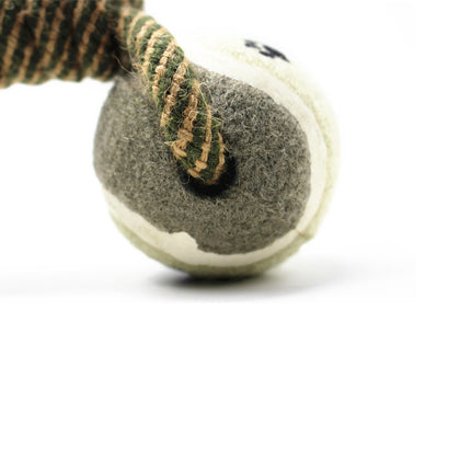 Pet Dumbbell Rope Tennis Ball Chew Toy - Teeth Cleaning | PetPexi