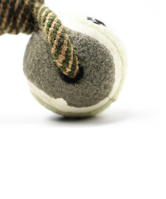Pet Dumbbell Rope Tennis Ball Chew Toy - Teeth Cleaning | PetPexi