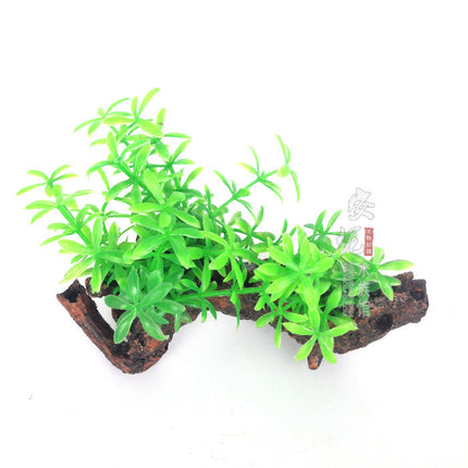 Grass and Wood Decoration Simulation Plant for Fish Tank – Shamrock, Sunken Wood & Aquatic Plants