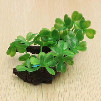 Grass and Wood Decoration Simulation Plant for Fish Tank – Shamrock, Sunken Wood & Aquatic Plants